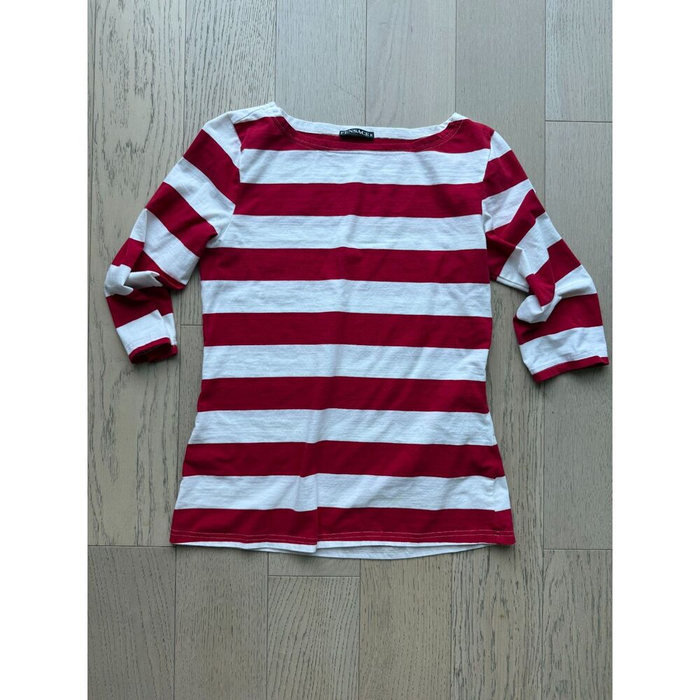FENSACE Red & White 3/4-Sleeve Top